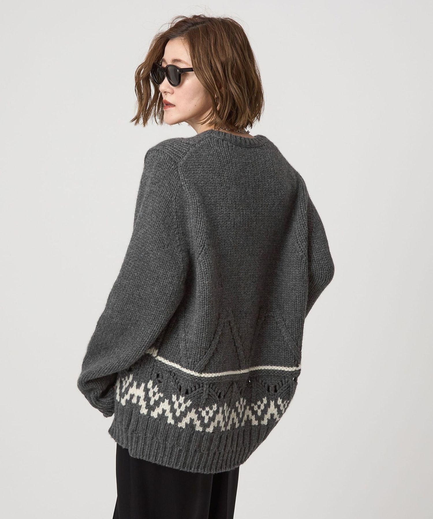 conte＞ノルディック クルーネックニット