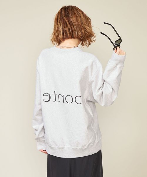 conte スウェット 別注】＜blurhms for conte＞ロゴプリント ビッグ プルオーバー