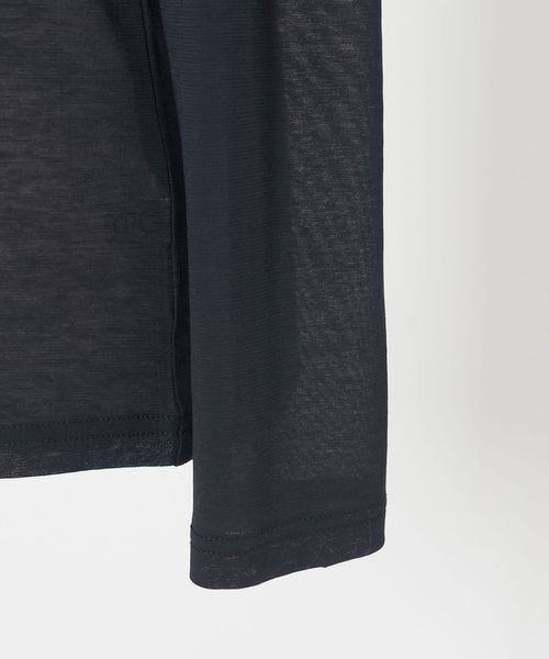 conte＞コットン シアー フーデッドカットソーNAVY 新品未使用