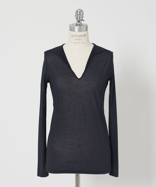 conte/＜conte＞コットン シアー フーデッドカットソー/Tシャツ / カットソー