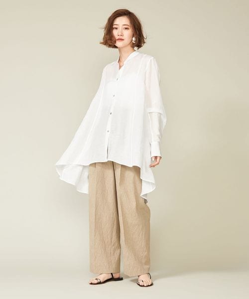 ブラウス シャツ 「conte」シアー ドレープ チュニックブラウス レディース conte ブラウス シャツ 「conte」シアー ドレープ チュニック