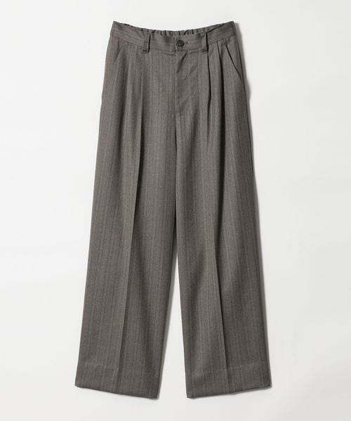 conte ヘリンボーン　タックワイドパンツ conte＞ジャカード タック ワイドパンツ