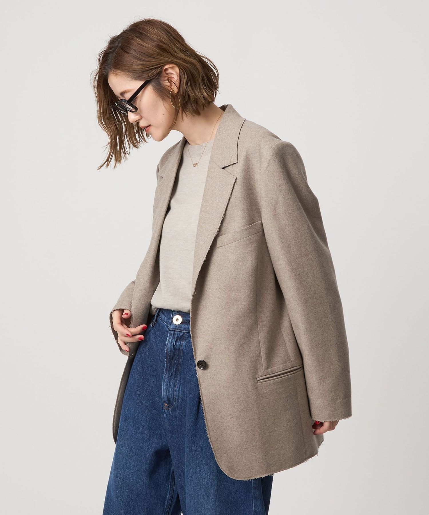 UNITED ARROWS フランネルウール　テーラードジャケット フランネル シングル2ボタン テーラードジャケット COMFORT EASY