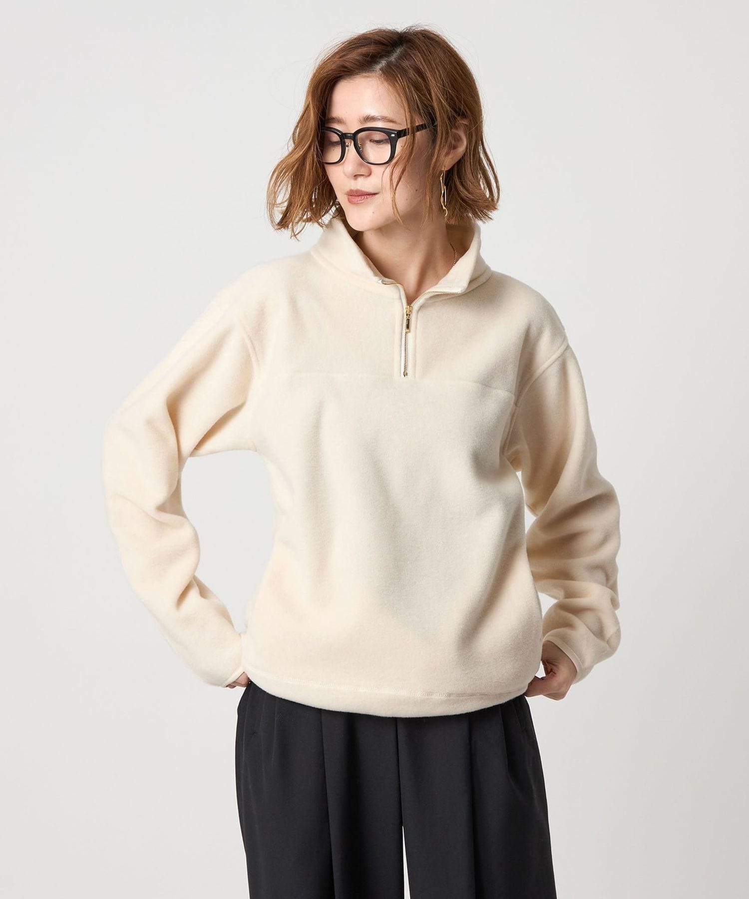 conte フリースジッププルオーバー conte＞フリース ジップ プルオーバー