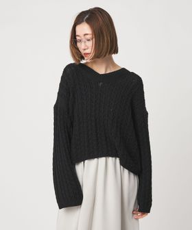 conte/＜conte＞コットンシルク ケーブルニット/ニット / セーター