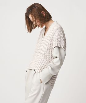 conte/＜conte＞コットンシルク ケーブル ベスト/ベスト