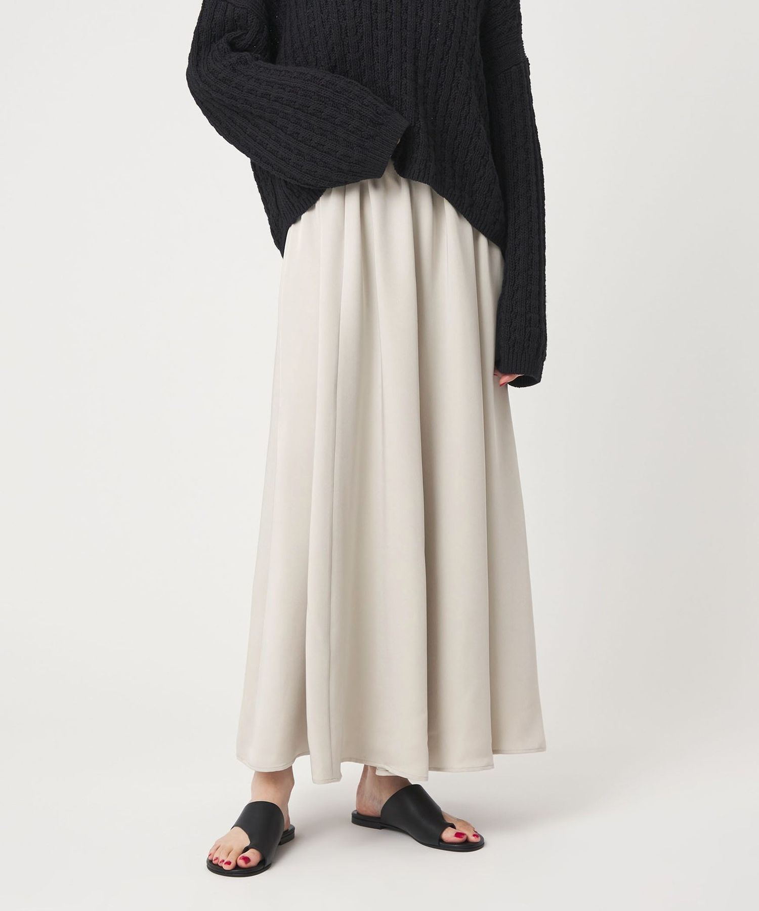 conteスカート conte＞サテン ロングスカート