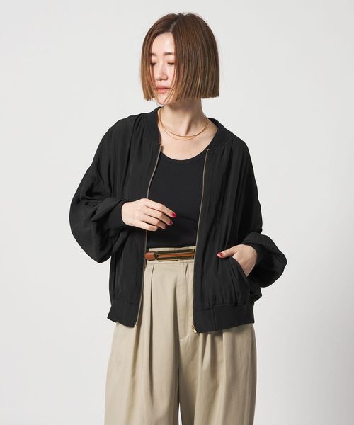 conte/＜conte＞サテン ジップブルゾン/その他コート / ブルゾン