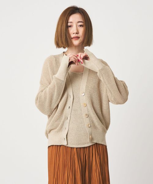 conte/＜conte＞ソデスリット アゼ Vネックカーディガン/カーディガン / ボレロ