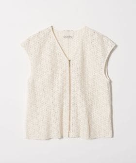 conte/＜conte＞レース ジップ Vネックブラウス/シャツ / ブラウス