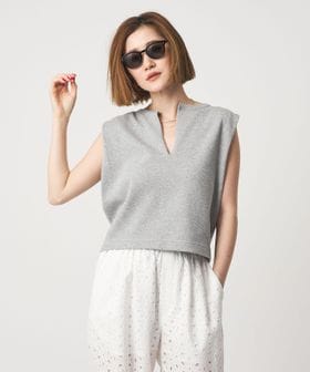 conte/＜conte＞コットン ハニカム キーネックカットソー/Tシャツ / カットソー