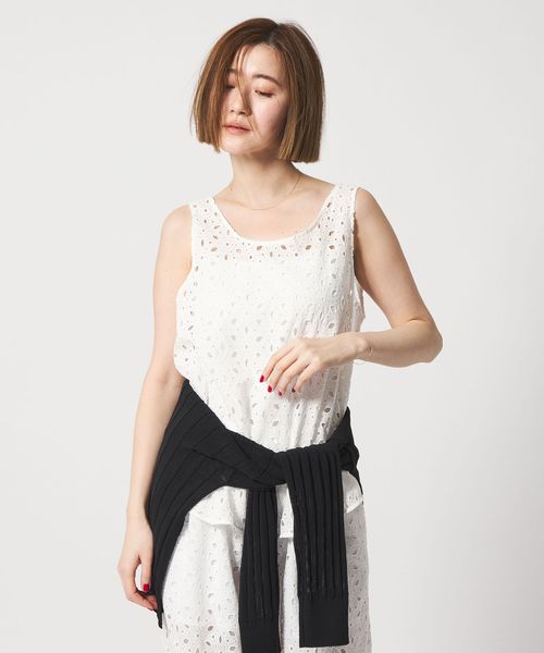 conte/＜conte＞エンブロイダリー レース ノースリーブブラウス/シャツ / ブラウス