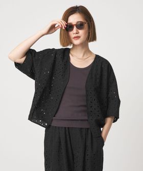 conte/＜conte＞エンブロイダリー  レース ジャケット/ノーカラージャケット