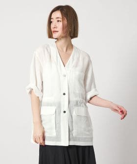 conte/＜conte＞シアー Vネック サファリシャツ/シャツ / ブラウス