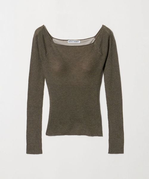 ＜NICENICE MOMENT＞SHELL SHOULDER リブニット
