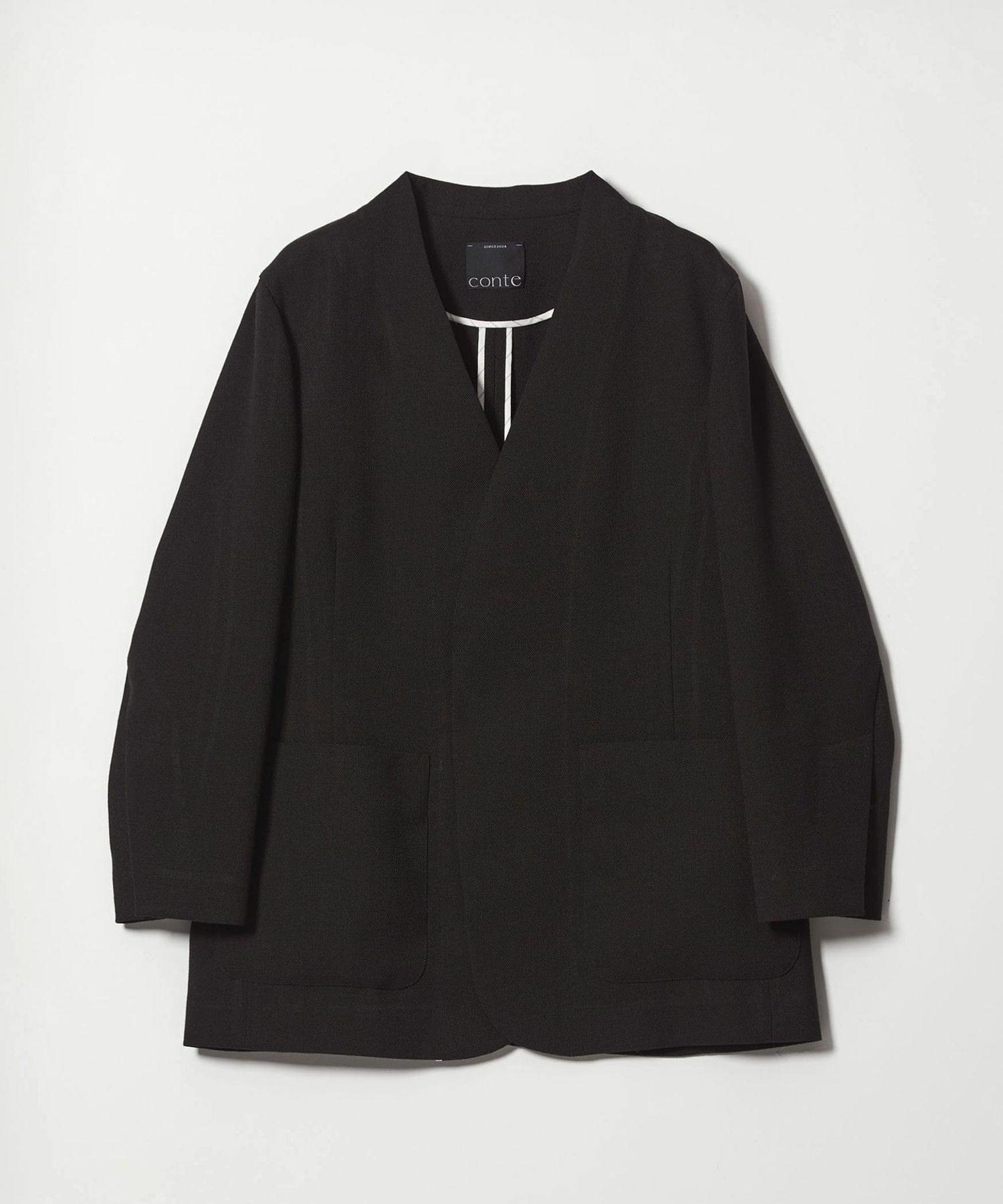 conte＞アサライク ノーカラージャケット