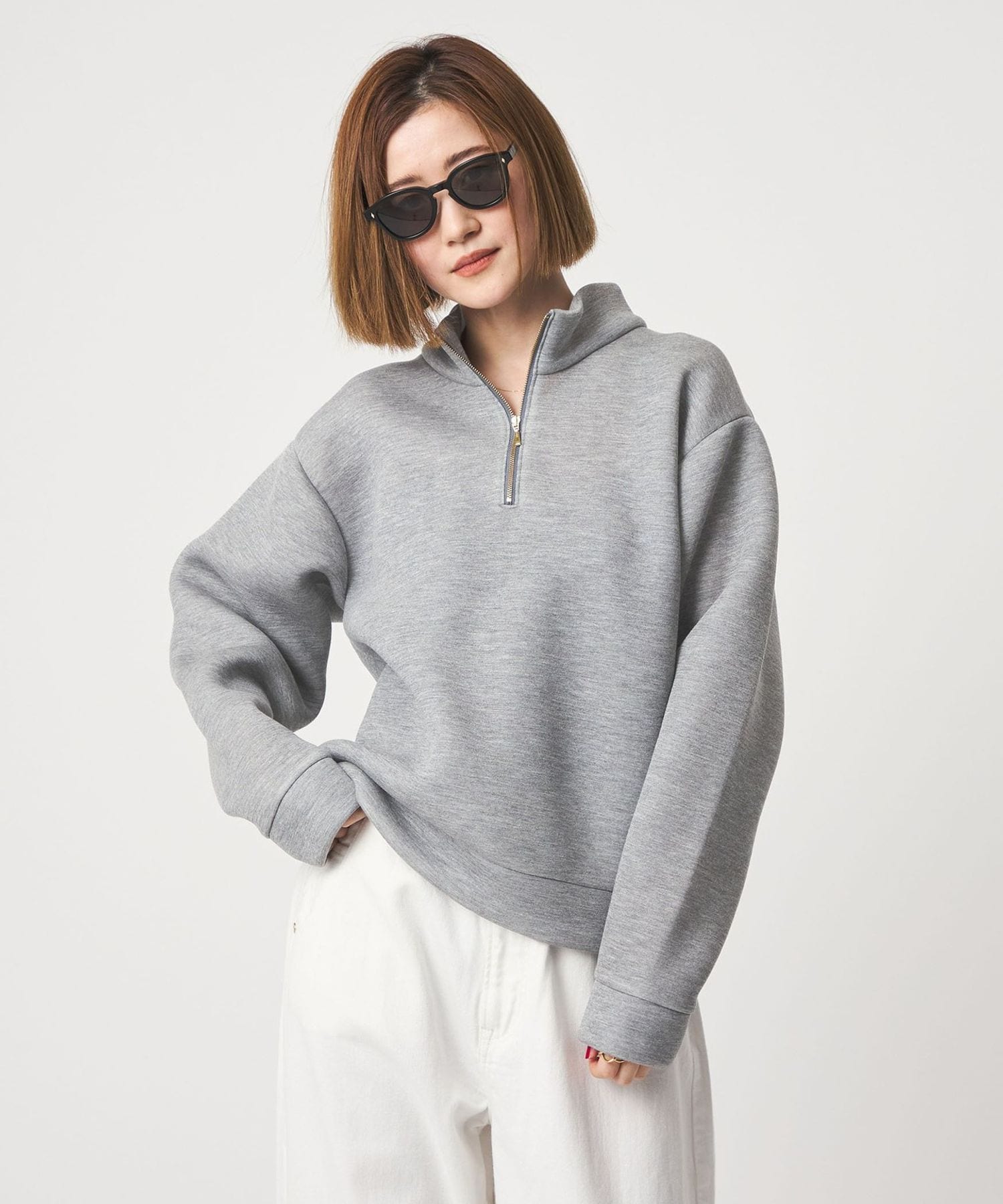 conte＞ ハーフジップ プルオーバー