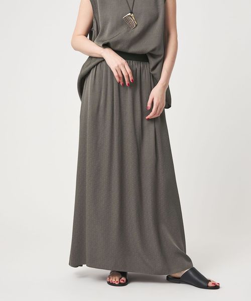 conte/＜conte＞レオパード ギャザー ロングスカート/ミモレ / ロング