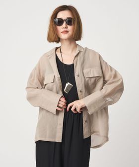 conte/＜conte＞コットン シアー  サファリシャツ/シャツ / ブラウス