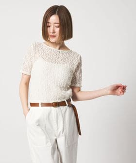 conte/＜conte＞リンクルシャーリング レースTシャツ /Tシャツ / カットソー