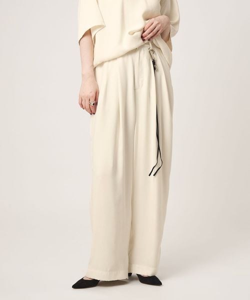 conte/＜conte＞スエードライク タックワイドパンツ WHITE/その他パンツ
