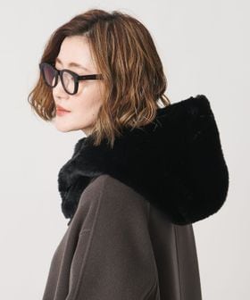 conte/＜conte＞フェイクファー フード BLACK/その他帽子