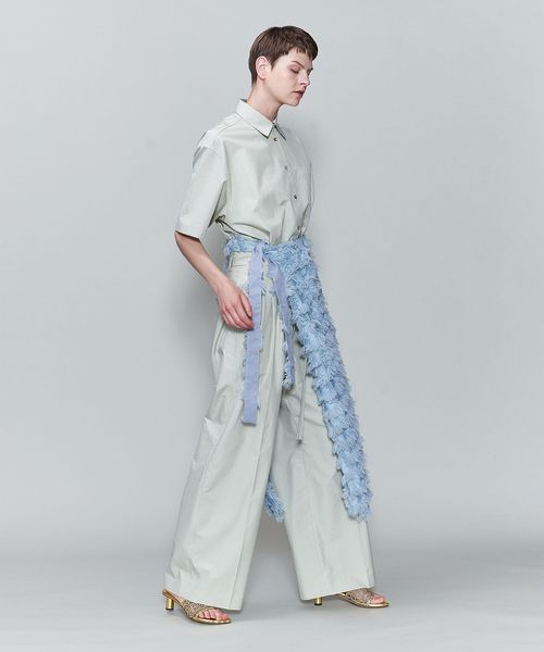 6 ROKU fringe jacquard pants - ワイドパンツ・イージーパンツ 