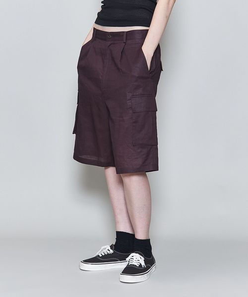 6(ROKU)＞シアー ミリタリーショートパンツ 