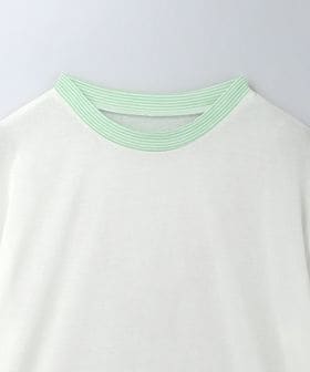＜6(ROKU)＞コットン リンガー タイアップ Tシャツ　ネイビー 6（ロク）の「＜6(ROKU)＞コットン リンガー タイアップ Tシャツ
