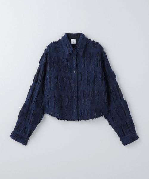 6(ROKU)＞スケ フリンジ シャツ 