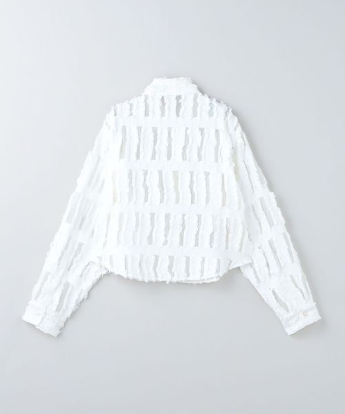 6(ROKU)＞スケ フリンジ シャツ 