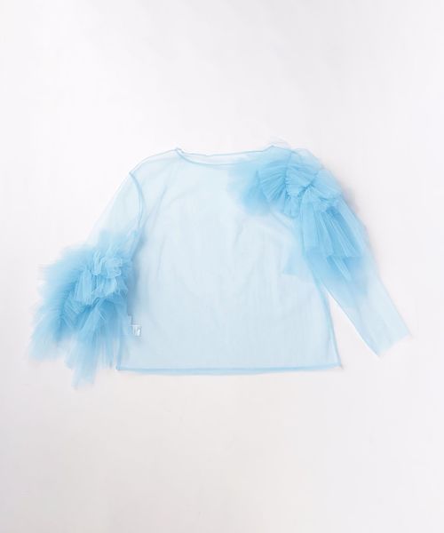 MARGE＞TULLE ASYMMETRIC DECORATIVE PULLOVER TOP/トップス