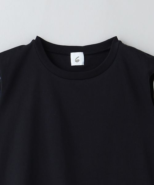 6(ROKU)＞コットン ノースリーブ＆ケープTシャツ