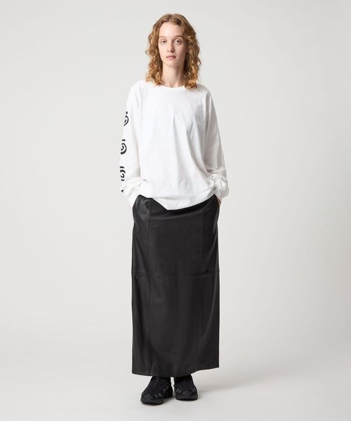 roku 6 × PRE_ パッチロングスリーブTシャツ 別注 プレ ロンT 6(ROKU)＞ROKURONICLE ロングスリーブTシャツ