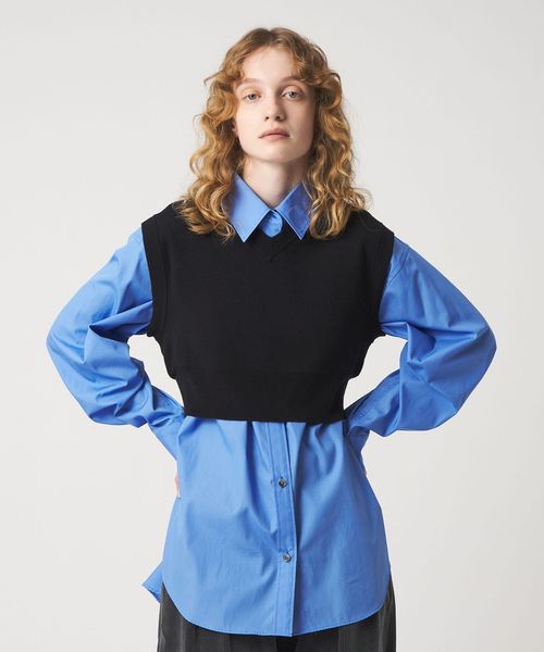 6(ROKU)/＜6(ROKU)＞コットンウール ミラノリブ Vネック ベスト/ベスト