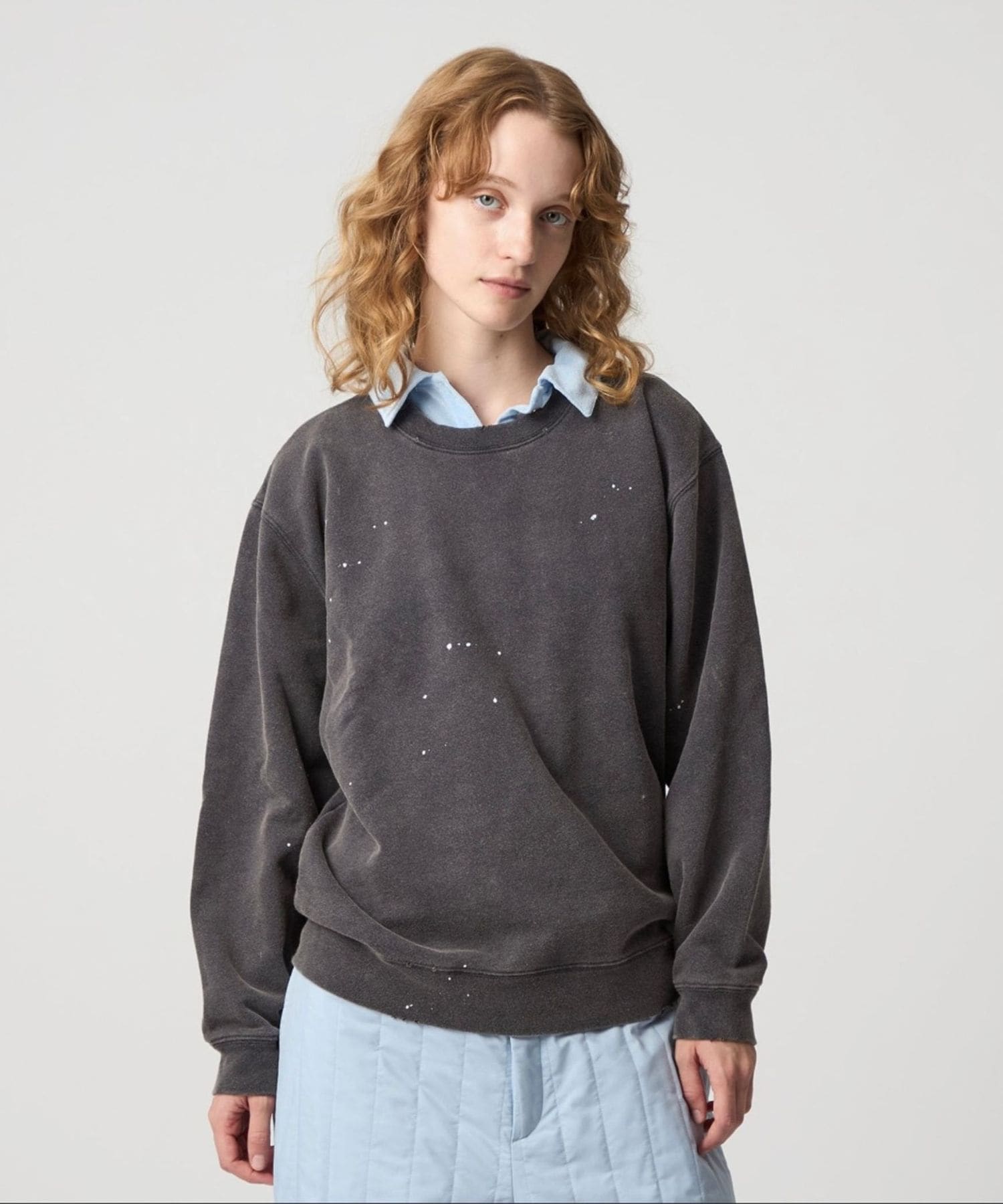 6(ROKU)＞ダメージ ペイント スウェット プルオーバー