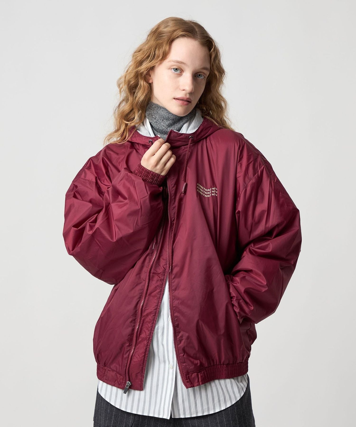 The Union ナイロンジャケット　Mサイズ 6(ROKU)＞フーデッド ナイロン ジャケット WINE