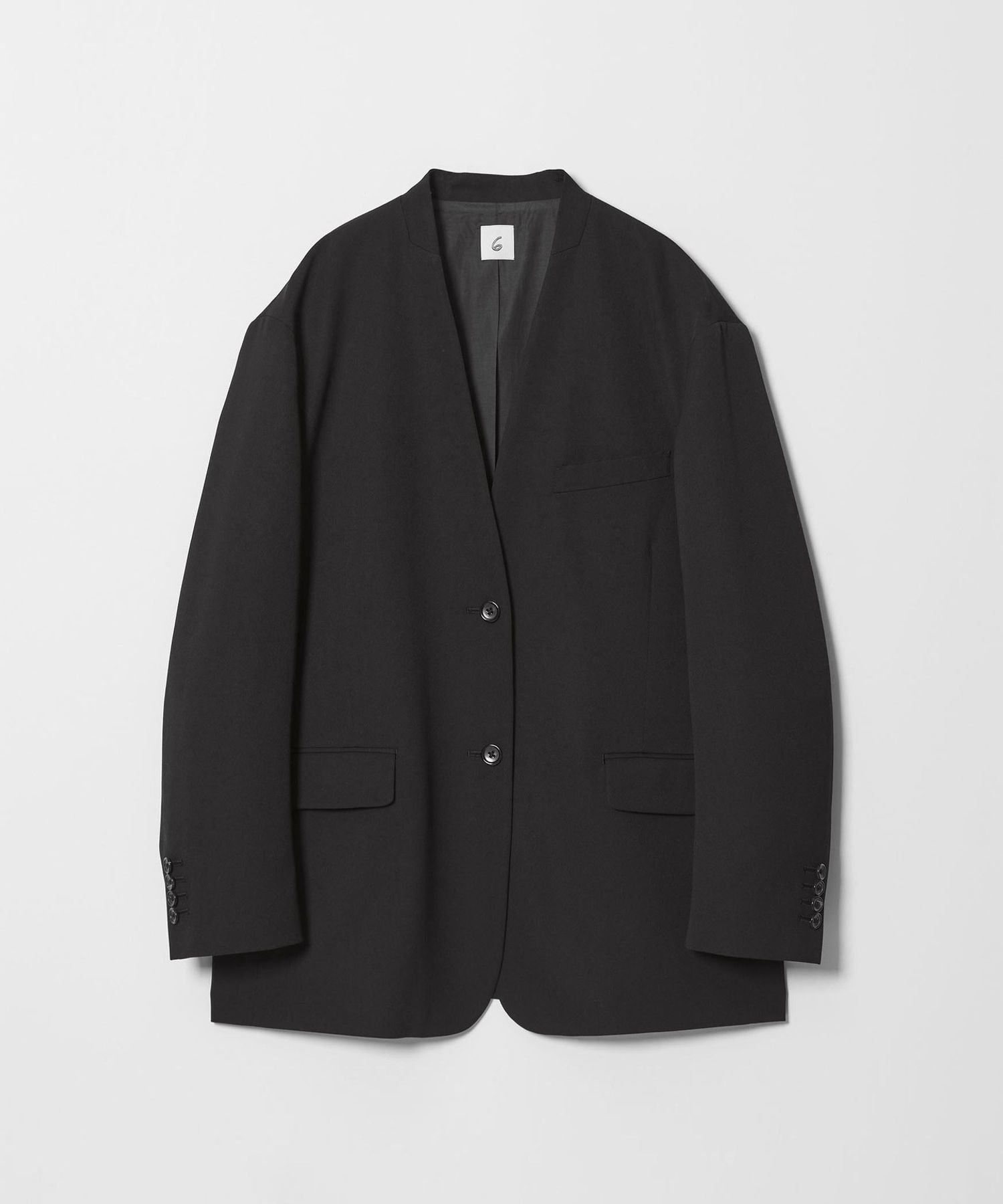 美品 ほぼ新品 roku 6 ロク payday ノーカラージャケット 6(ROKU)＞ノーカラー ジャケット