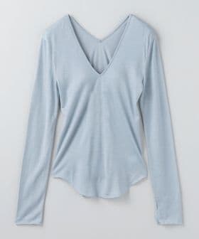 6(ROKU)/＜6(ROKU)＞ウール テンジク Vネック パッド トップス /Tシャツ / カットソー