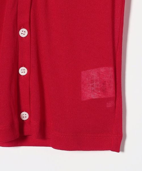 トップス Ernie Palo Sheer Rib Vneck Cardigan Red Sheer V Neck Cardigan