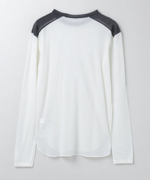 6 ROKUコットン ナイロン カラーロック ロングスリーブTシャツ ホワイト BEAUTY&YOUTH UNITED ARROWS｜<6(ROKU)>コットン ナイロン