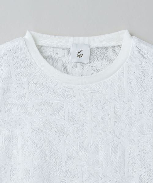 6(ROKU)＞コットンポリエステル メッシュ Tシャツ