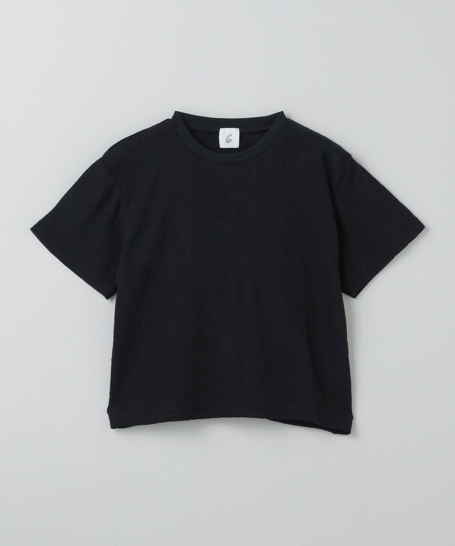 ＜6(ROKU)＞コットンポリエステル メッシュ Tシャツ 黒 6(ROKU)＞コットンポリエステル メッシュ Tシャツ