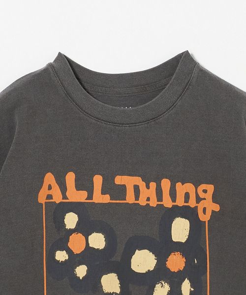 新品未使用roku 6 ＜KURO＞FLOWER ROUND SHAPE TEE