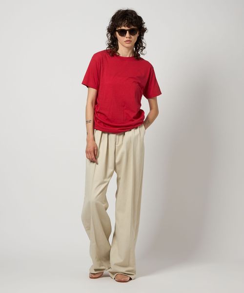 6（ロク）の「＜6(ROKU)＞コットンカシミヤ ベーシック Tシャツ