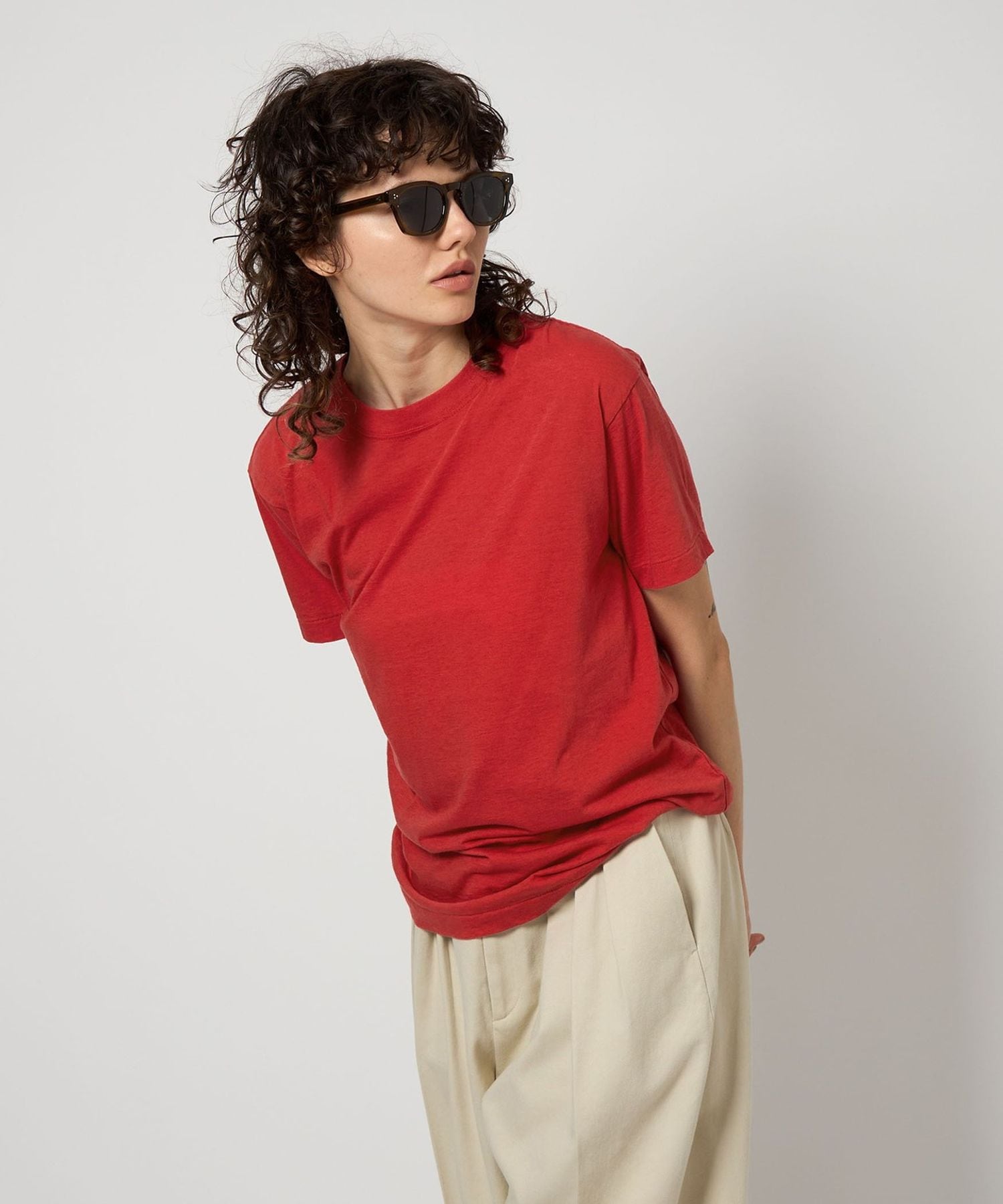 6 roku beauty&youth ストールTシャツ BEAUTY&YOUTH UNITED ARROWS｜<6(ROKU)>コットン クロップド T