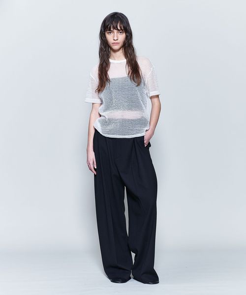 ＜6(ROKU)＞シアー シャーリング Tシャツ 6(ROKU)＞シアー シャーリング Tシャツ