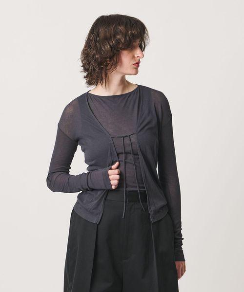 Ernie Palo/【別注】＜Ernie Palo for 6＞TIE CARDIGAN/カーディガン/カーディガン / ボレロ