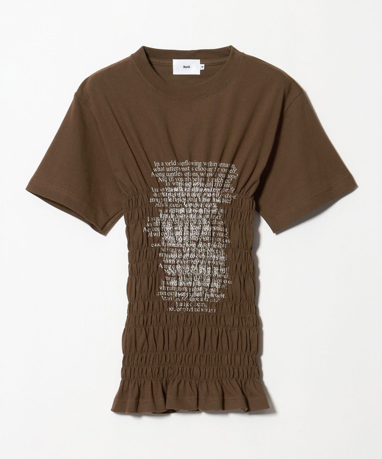 roku 6 Ruro × roku 6 SHIRRING Tシャツ 別注】＜Ruro for 6＞SHIRRING TEE/Tシャツ