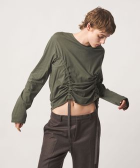 6(ROKU)/＜6(ROKU)＞ハイゲージ コットン ドローストリング ロングスリーブ 26 FW/Tシャツ / カットソー